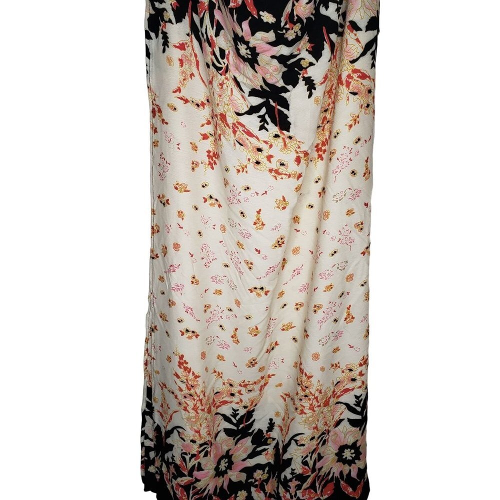 Roffe scarf  Beautiful Floral Square Scarf Black Cream and Pinks 100% viscose